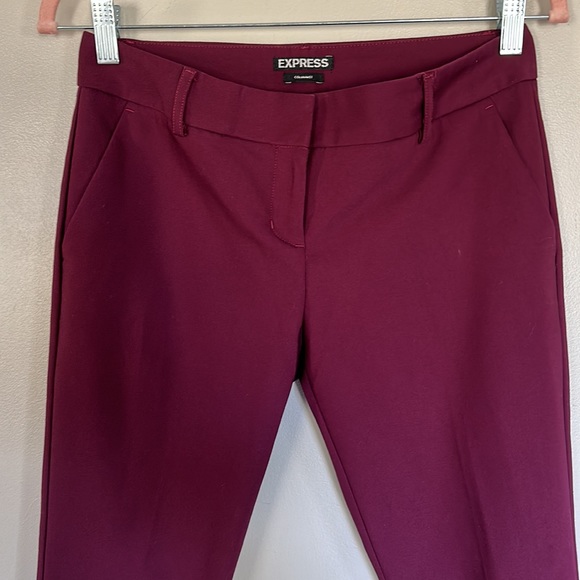 Express Low Rise Columnist Ankle Dress Pants - Burgundy - 0 Regular - Picture 5 of 14